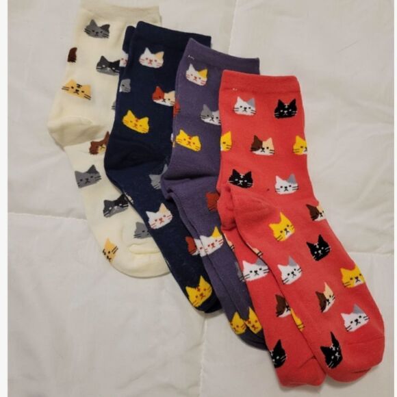 Colorful Cat Print Socks Bundle - Picture 4 of 5